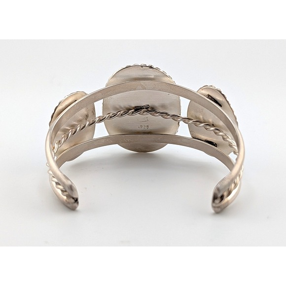 Handmade Larimar Statement Cuff Bracelet in Sterling Silver Unique Jewelry Gift* - Picture 9 of 10